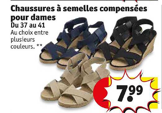 chaussures à semelles compensées pour dames