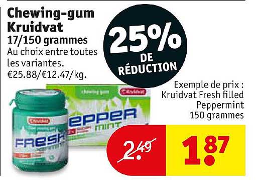 chewing-gum kruidvat 25% de réduction