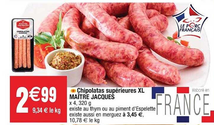chipolatas supérieures xl maître jacques