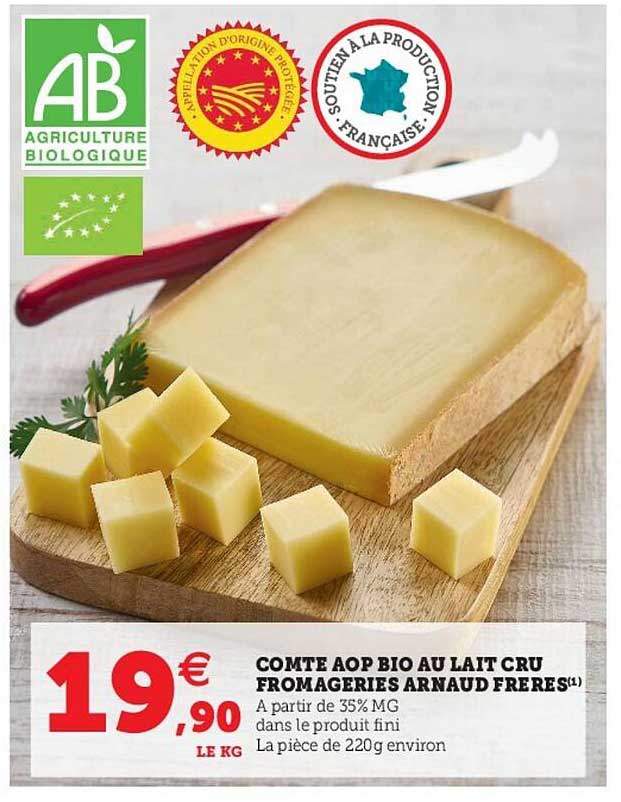 Comté Aop Bio Au Lait Cru Fromageries Arnaud Frères