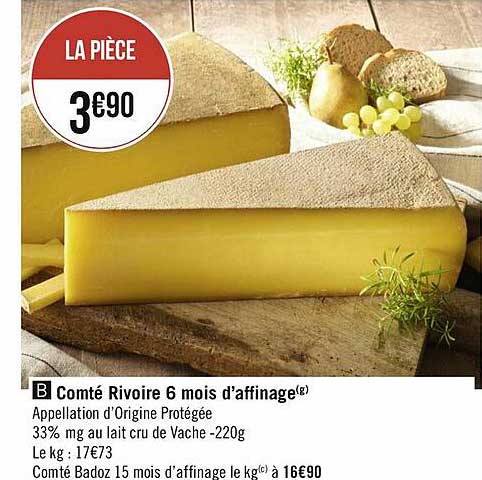 comté rivoire 6 mois d'affinage