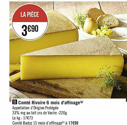 comté rivoire 6 mois d'affinage