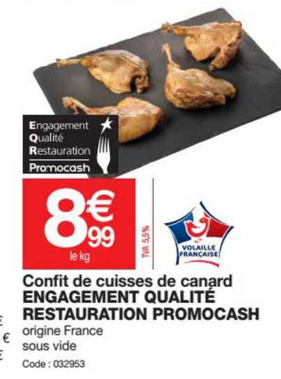 confit de cuissses de canard engagement qualité restauration promocash