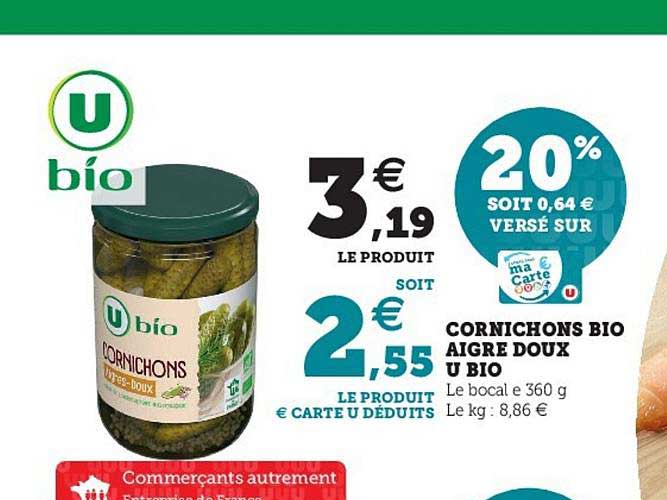 cornichons bio aigre dou u bio