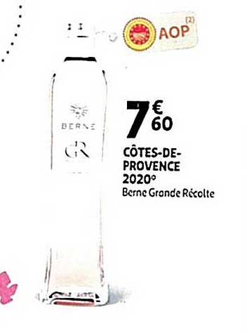Côtes-de-provence 2020 Berne Grande Récolte