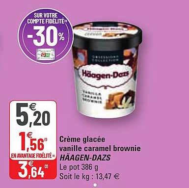 crème glacée vanille caramel brownie häagen-dazs