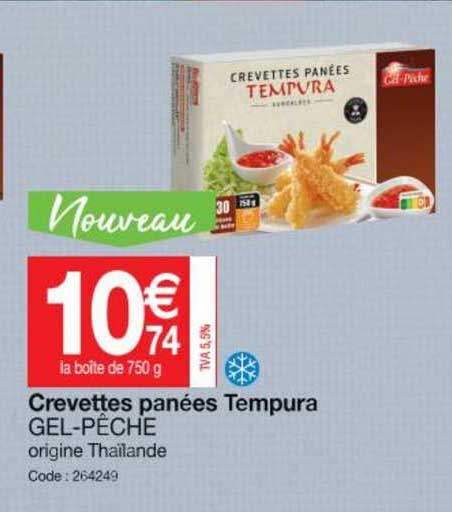 crevettes panées tempura gel-pêche