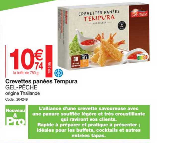 crevettes panées tempura gel-pêche