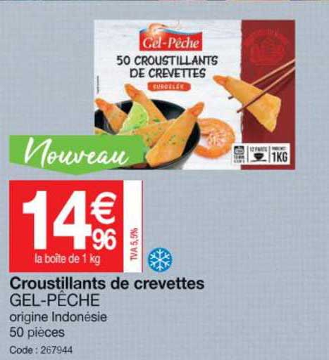 croustillants de crevettes gel-pêche
