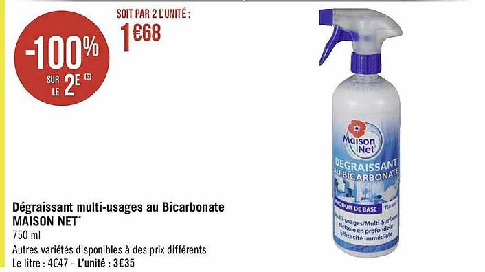 dégraissant multi-usages au bicarbonate maison net
