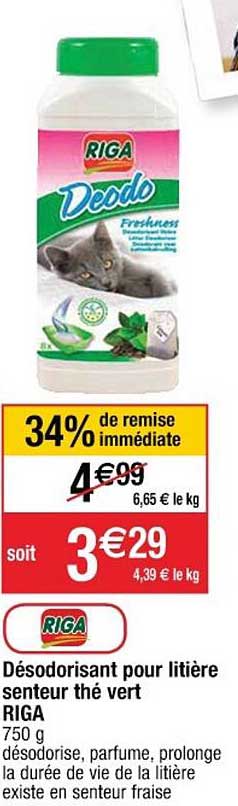 désodorisant pour litière senteur thé vert riga 34% de remise immédiate