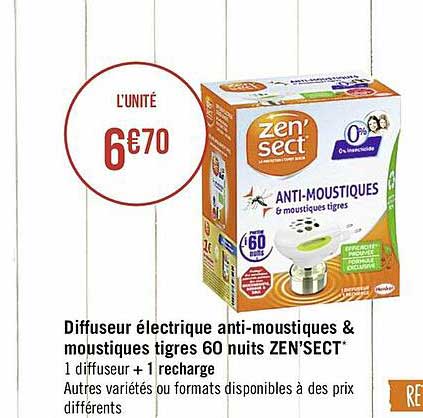 diffuseur électrique anti-moustiques & moustiques tigres 60 nuits zen'sect'
