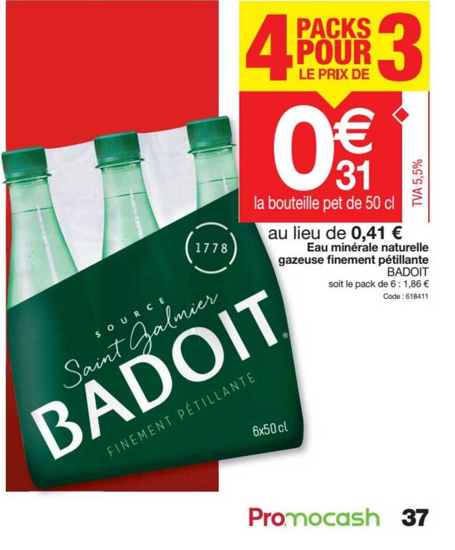eau minérale naturelle gazeuse finement pétillante badoit