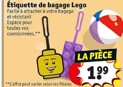 étiquette de bagage lego
