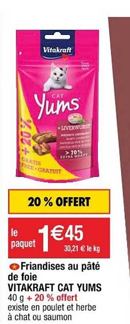 friandises au pâté de foie vitakraft cat yums