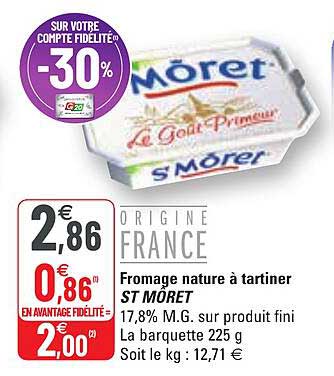 fromage nature à tartiner st moret