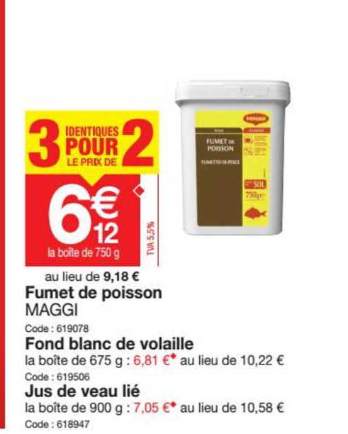 fumet de poisson maggi fond blanc de volaille jus de veau lié