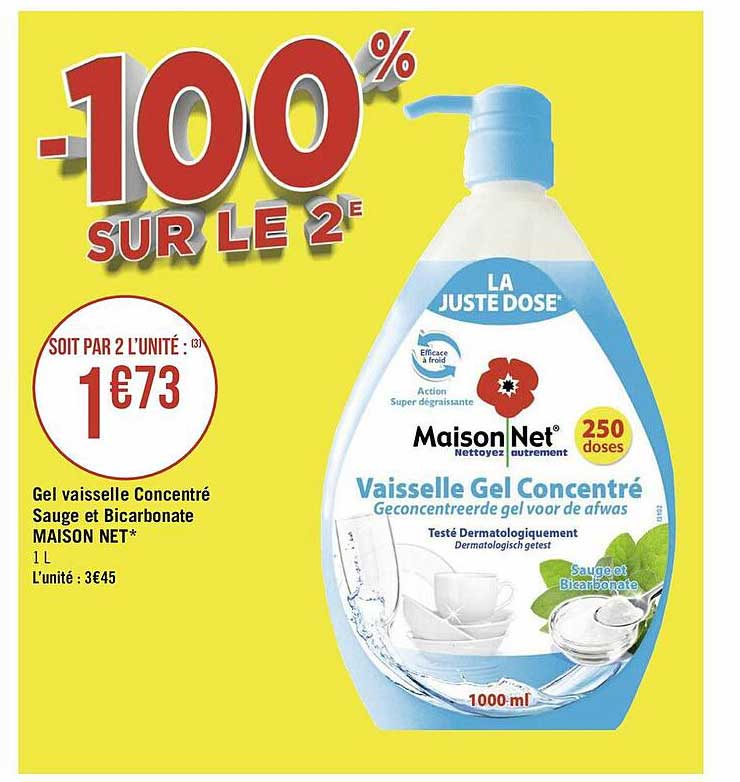 gel vaisselle concentré sauge et bicarbonate maison net