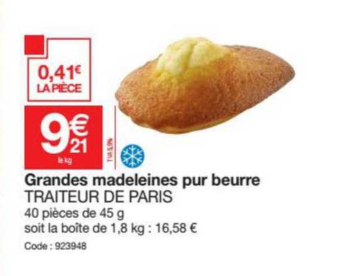 grandes madeleines pur beurre traiteur de paris