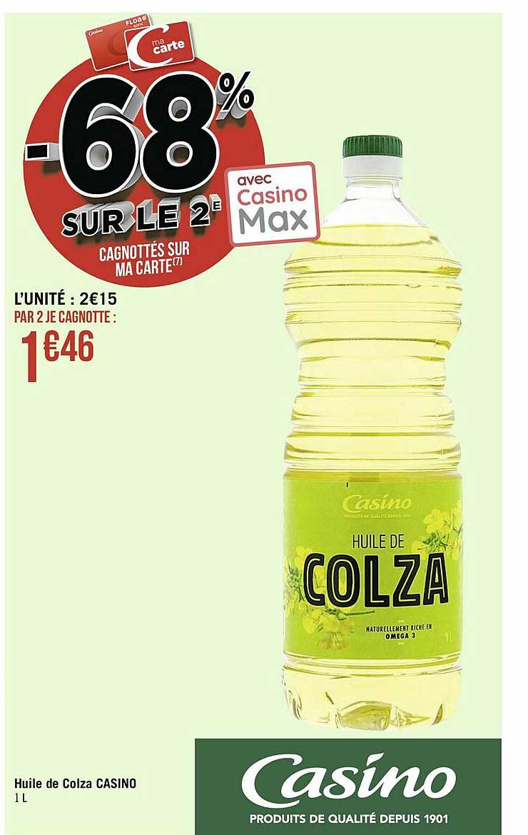 Huile De Colza Casino -680% Sur Le 2e