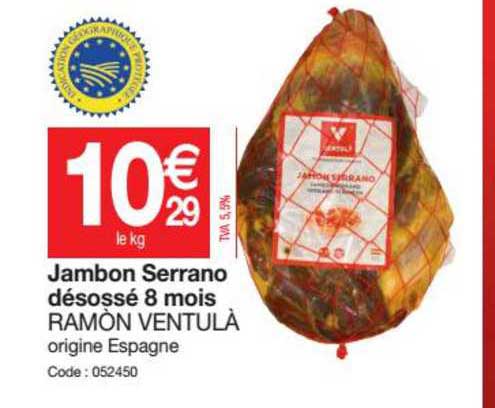 jambon serrano désossé 8 mois ramón ventulà
