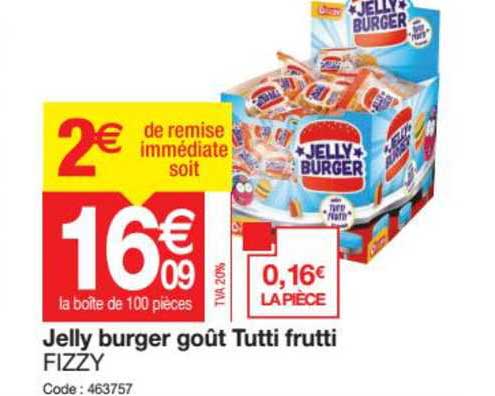 jelly burger goût tutti frutti fizzy