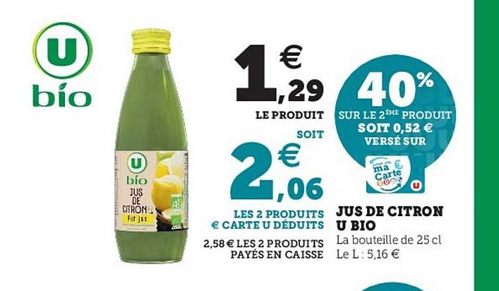 Jus De Citron U Bio