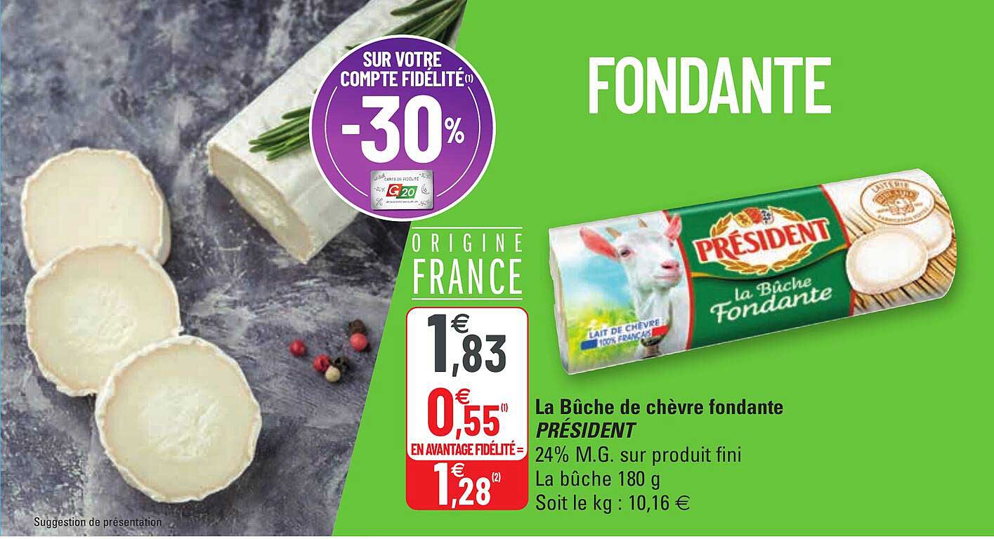 La Bûche De Chèvre Fondante Président