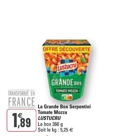 La Grande Box Serpentinti Tomate Mozza Lustucru