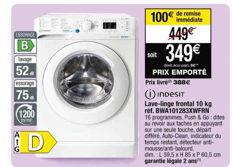 lave-linge frontal 10 kg réf. bwa101283xwfrn