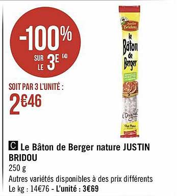 le bâton de berger nature justin bridou