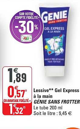 Lessive Gel Express à La Main Génie Sans Frotter