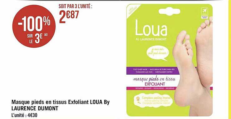 masque pieds en tissus exfoliant loua by laurence dumont