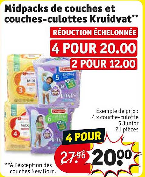 midpacks de couches et couches-culottes kruidvat