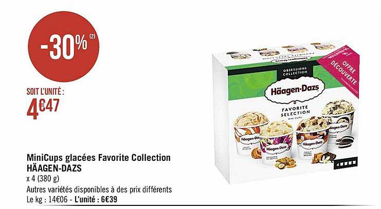minicups glacées favorite collection häagen-dazs
