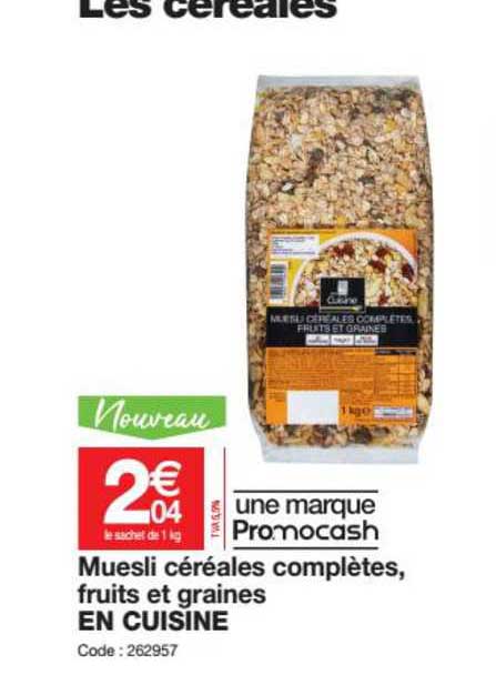muesli céréales complètes fruits et graines en cuisine
