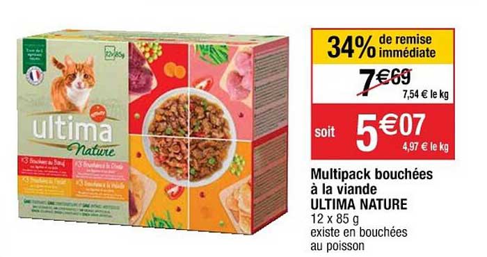 Multipack Bouchées à La Viande Ultima Nature 34% De Remise Immédiate
