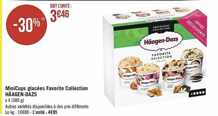 municups glacées favorite collection häagen-dazs