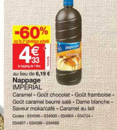 nappage imperial -60% sur le 2e identique acheté