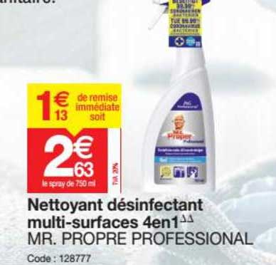 nettoyant désifectant multi-surfaces 4en 1 mr. propre professional
