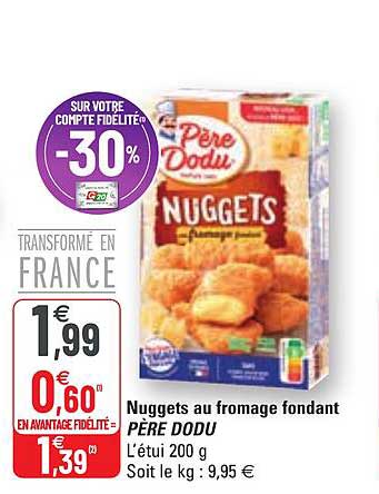 nuggets au fromage fondant père dodu