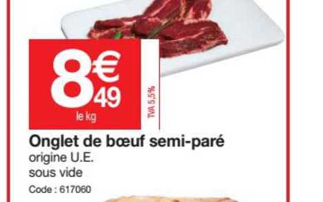 onglet de bœuf semi-paré