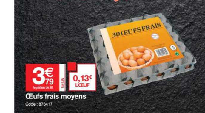 œufs frais moyens