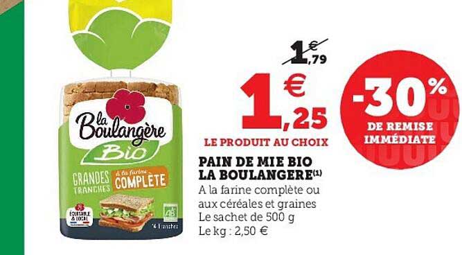 Pain De Mie Bio La Boulangère -30% De Remise Immédiate