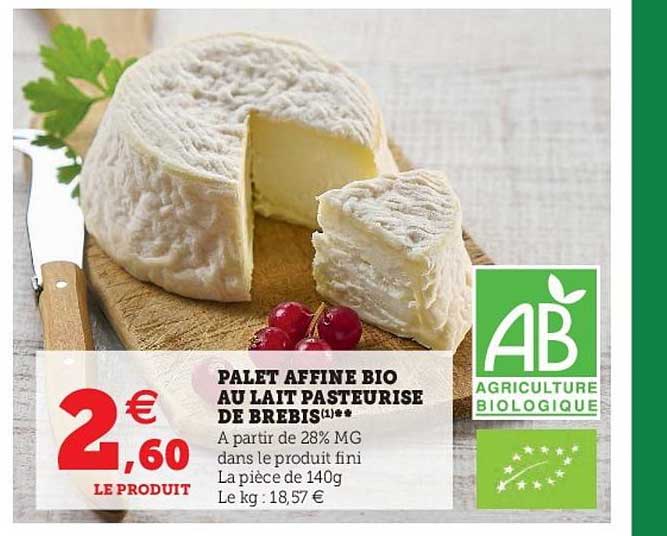 Palet Affiné Bio Au Lait Pasteurisé De Brebis
