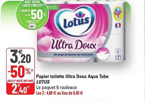 Papier Toilette Ultra Doux Aqua Tube Lotus