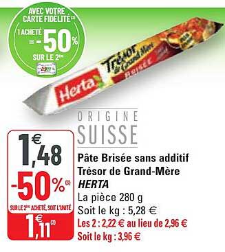 pâte brisée sans additif trésor de grand-mère herta