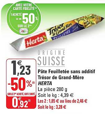 pâte feuilletée sans additif trésor de grand-mère herta