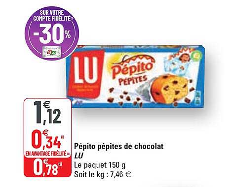 Pépito Pépites De Chocolat Lu