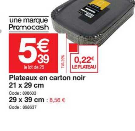 Plateaux En Carton Noir